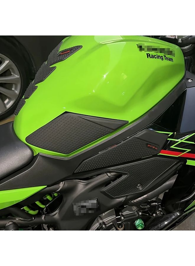 لوحة إطار خزان دراجة نارية من PVC مضادة للانزلاق، واقي قبضة، ملصق لـ Kawasaki ZX4RR أسود - Image 5